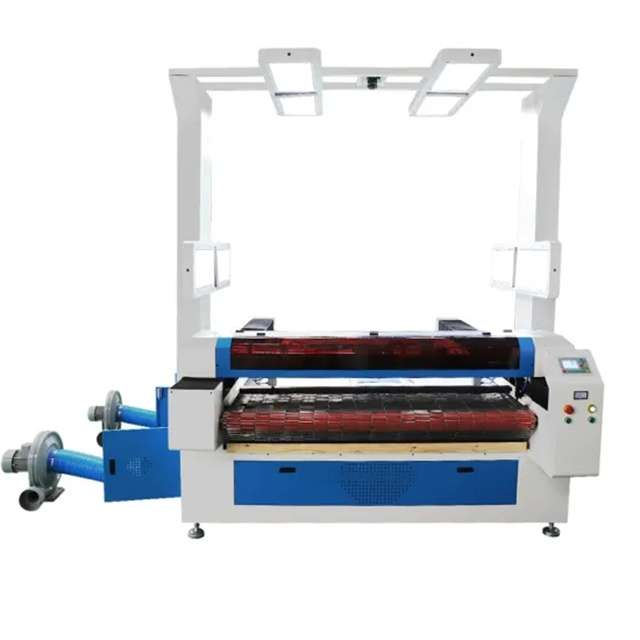 CO2 laserový řezací stroj s automatickým podáváním velkoformátové CCD kamery Vision CNC pro textilní textilie