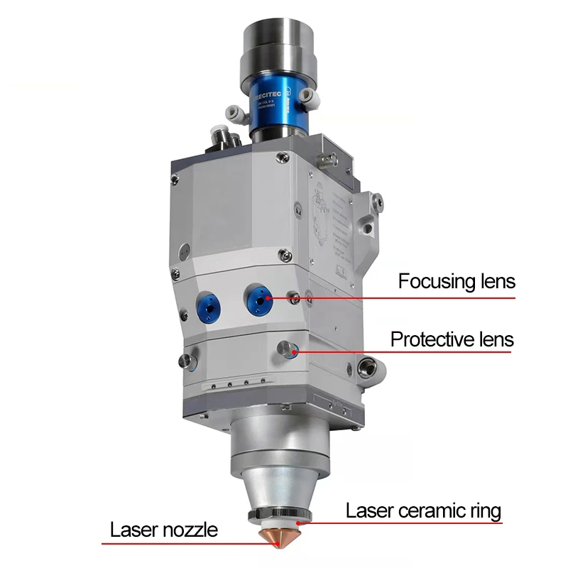 Průměr řezací hlavy vláknovým laserem 32 mm Plus CNC svařovací stroj Tryska Jednovrstvá a dvouvrstvá Průměr 0,8-6,0 Závit 14 mm